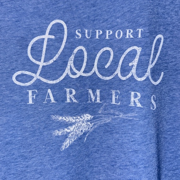 NEW! Maurices Support Local Farmers Graphic Short Sleeve T-Shirt In Vintage Blue - Picture 9 of 16